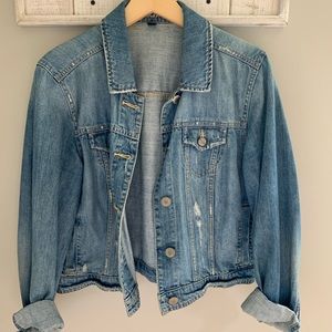 Distressed jean jacket